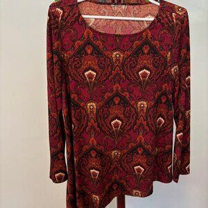 Hi-Lo paisley jersey tunic, L
